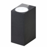 Eckige LED-Wandleuchte, Up/Down Lampe, 2x GU10 Sockel, IP44, schwarz