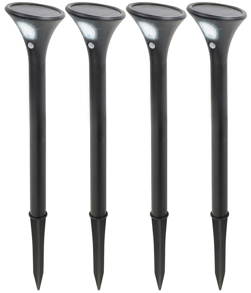 4er-Set Design-Solar-Wegeleuchten, Licht- & Bewegungssensor, kaltweiss 4er-Set Design-Solar-Wegeleuchten, Licht- & Bewegungssensor, kaltweiss