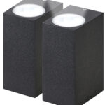 2er-Set Eckige LED-Wandleuchte, Up/Down Lampe, 2x GU10 Sockel, IP44, schwarz