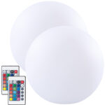2er-Set Akku-Leuchtkugeln für innen & aussen, Ø 30 cm, IP54, RGBW-LED