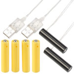 2er Set USB Universal Batterie- Adapter, ersetzt bis zu 6 AAA-Batterien