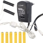 Batterie-Netzteil-Adapter für bis zu 2 Geräte, ersetzt 8 AAA-Batterien