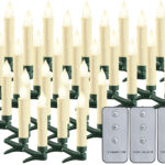 30er-Set LED-Outdoor-Weihnachtsbaum-Kerzen mit Timer, warmweiss, IP44