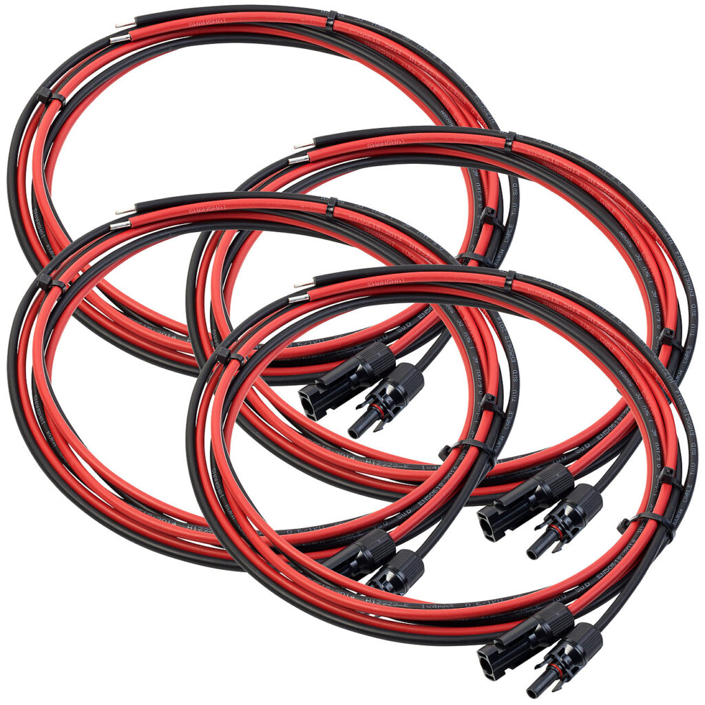 4er-Set Solarmodul-Verbindungskabel, 4 mm² Leitungsquerschnitt, 3 m 4er-Set Solarmodul-Verbindungskabel, 4 mm² Leitungsquerschnitt, 3 m