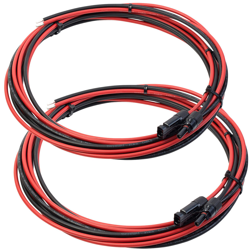 2er-Set Solarmodul-Verbindungskabel, 4 mm² Leitungsquerschnitt, 5m 2er-Set Solarmodul-Verbindungskabel, 4 mm² Leitungsquerschnitt, 5m