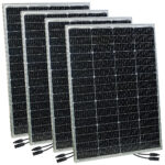 4er-Set mobile monokristalline Solarpanele, 36 Volt, 150W, MC4-komp.