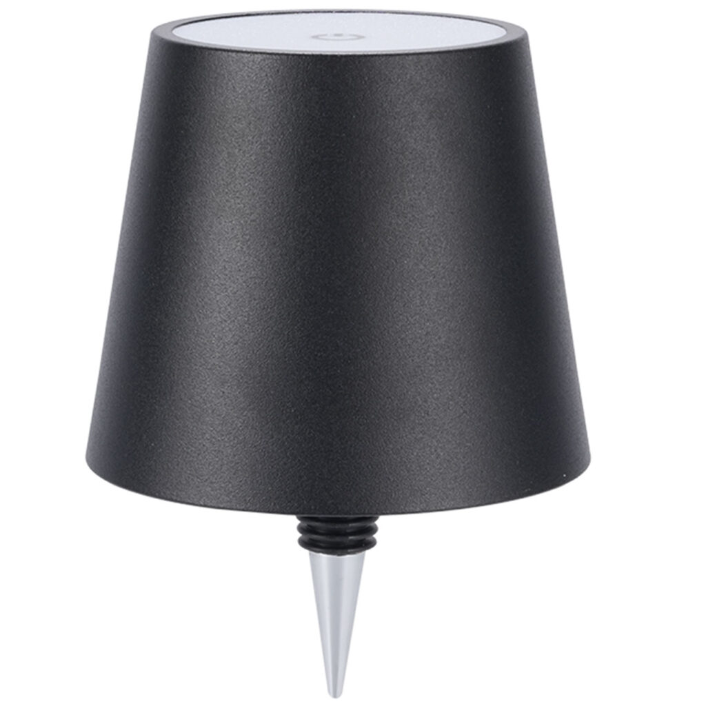 Akku Flaschenlampe, dimmbar, 3 Lichtfarben, schwarz