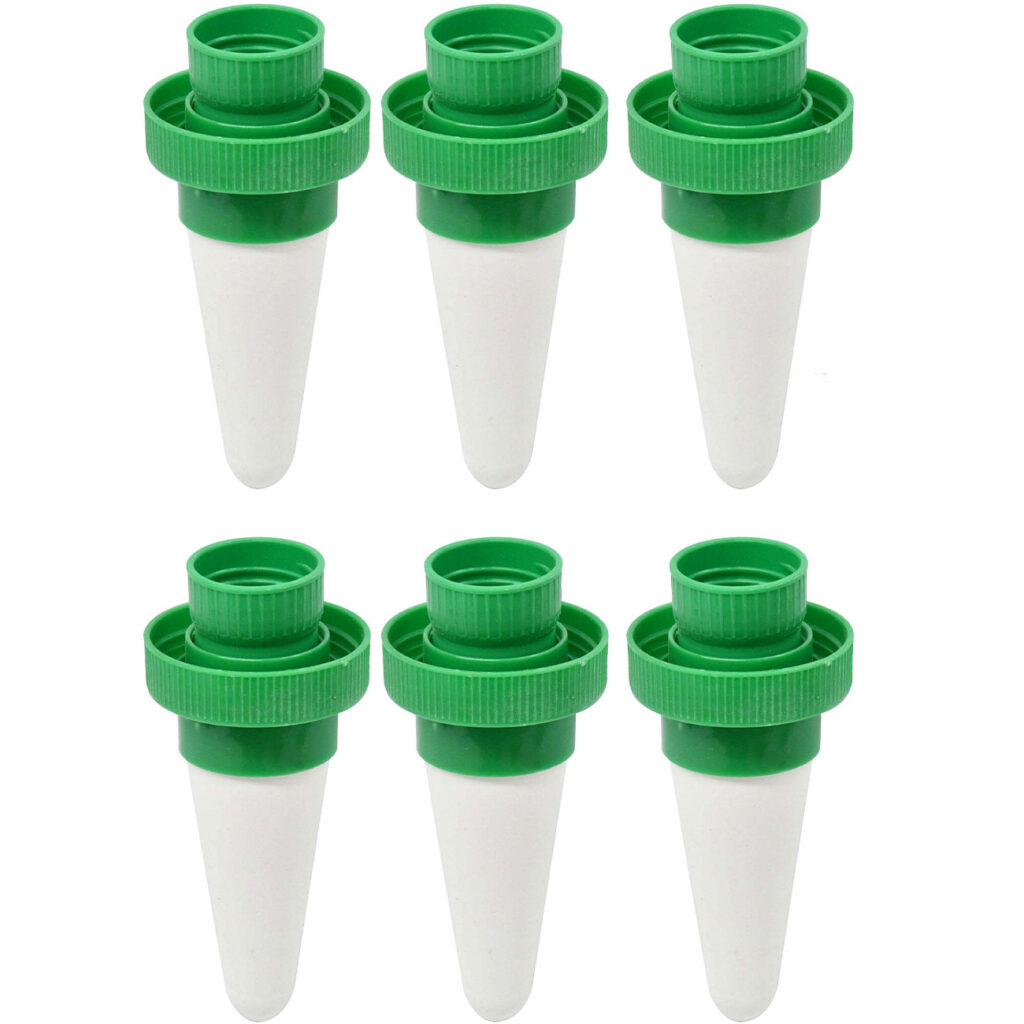 6er-Set Wasserspender-Keramikkegel für Flaschen, grün-weiss