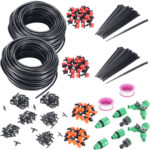 2er-Set 136-tlg Sprinkler Pflanzen Bewässerungs-Set, zuschneidbar, je 40m