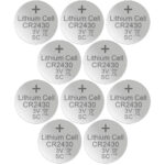 10er-Set Lithium-Knopfzelle CR2430, 3V /  290mAh
