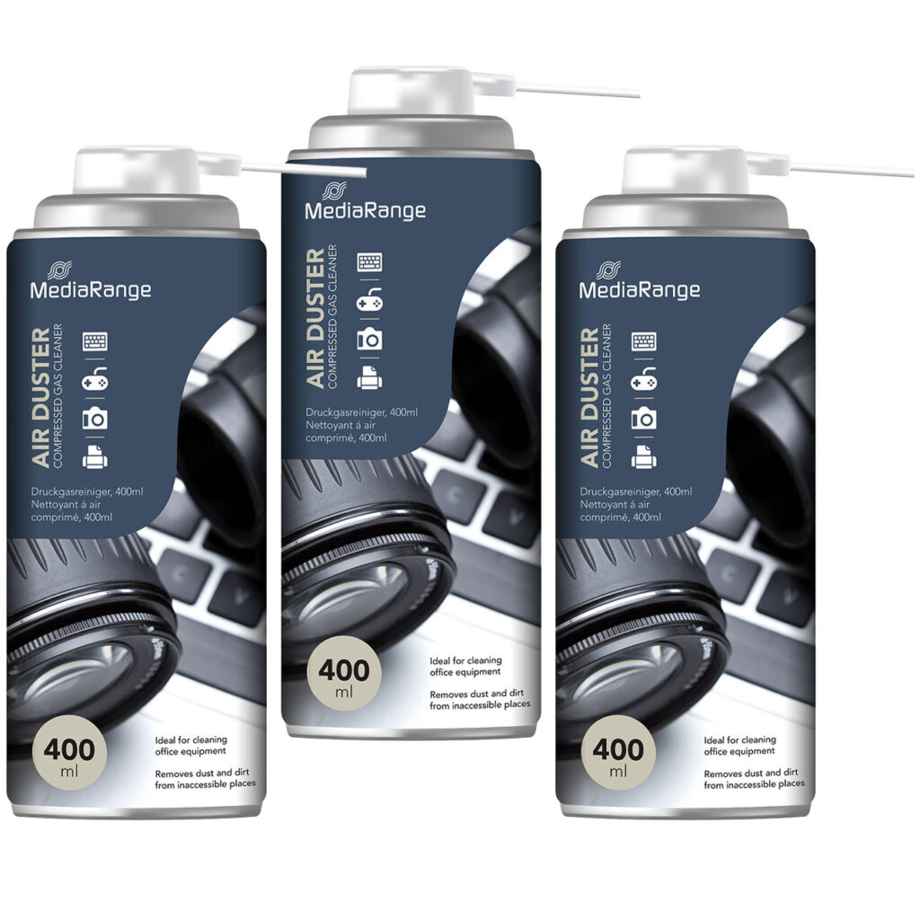 3er-Set Druckgas-Spray, Reinigungsspray für Bürogeräte, Air Duster, 400 ml