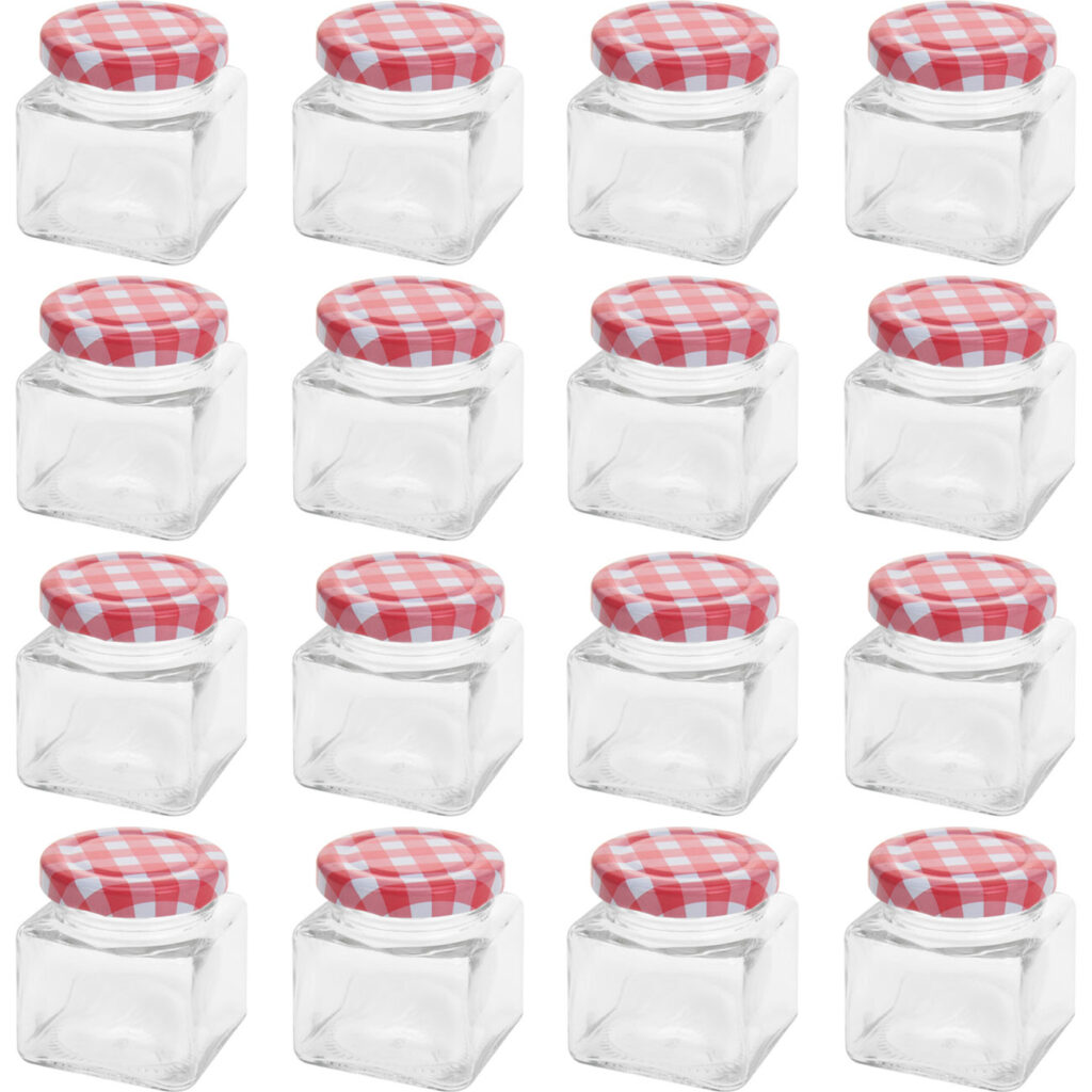Konfitürenglas, 16 Stück, eckig, 75 ml