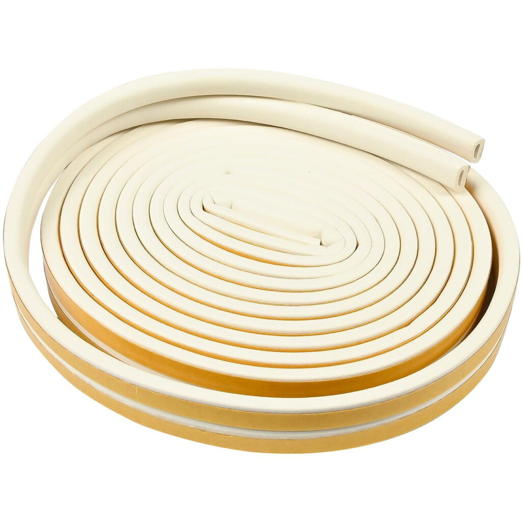 D-Profil Zugluft Dichtungsstreifen, 2er-Set, weiss, 3m x 9mm x 4mm, selbstklebend