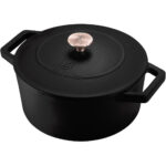 Gusseisenbräter mit Deckel, schwarz-roségold, 2,75 L