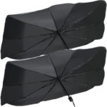 2er-Set Wärmeisolierender Sonnenschutz für die Windschutzscheibe, UV50+, 125 x 65