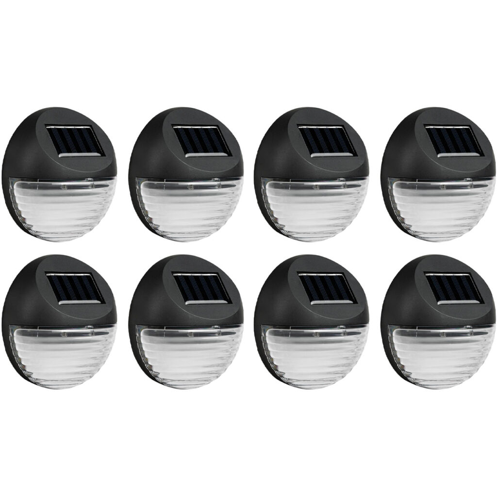 8er-Set Solar LED Wandleuchte & Zaunleuchte