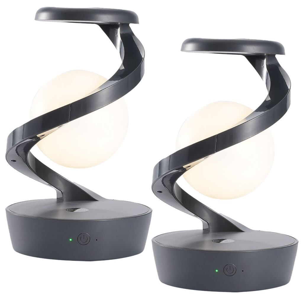 2er-Set Schwebende RGB Tischlampe, mit Handy Ladeport