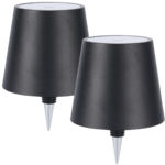 2er-Set Akku Flaschenlampe, dimmbar, 3 Lichtfarben, schwarz
