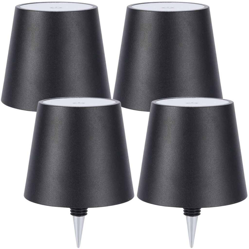 4er-Set Akku Flaschenlampe, dimmbar, 3 Lichtfarben, schwarz 4er-Set Akku Flaschenlampe, dimmbar, 3 Lichtfarben, schwarz