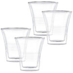 4er-Set edle Doppelwandgläser mit Riffelung, 330 ml