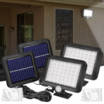 2er Set LED-Flutlicht Solar, Bewegungssensor, IP44