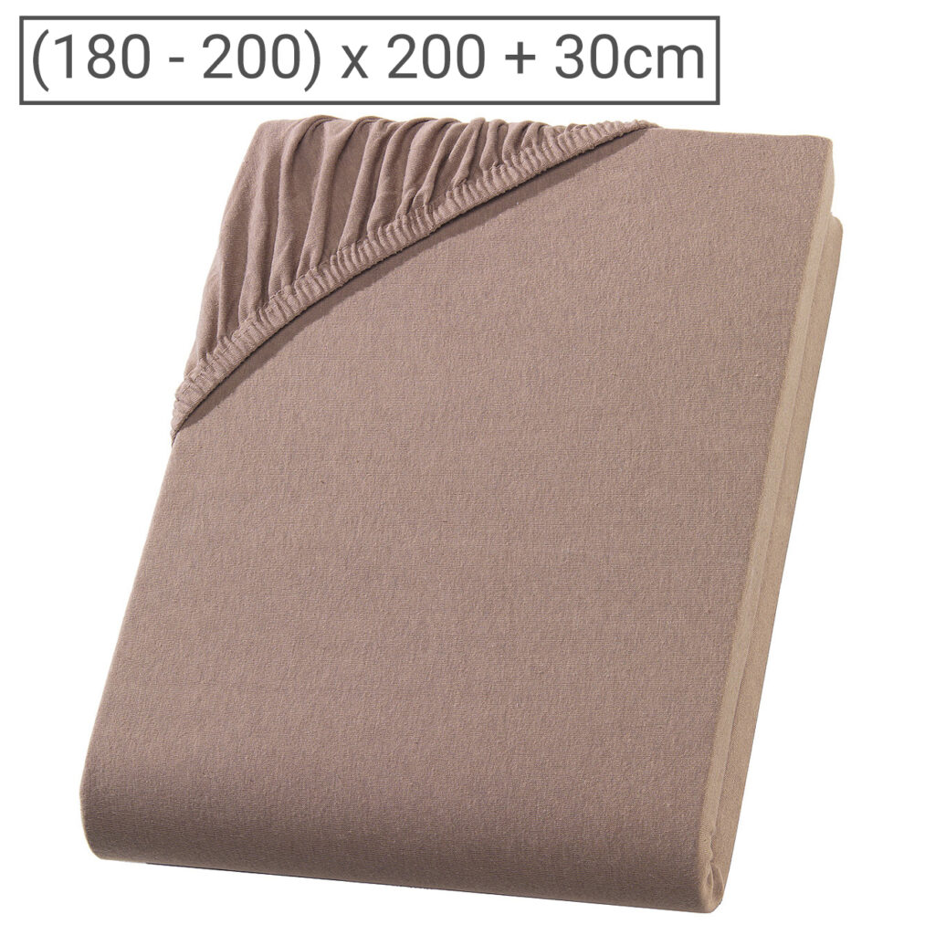 Übergrösse Premium Qualitäts-Jersey Fixleintuch, 100% Baumwolle, nougat, 200 x 200 cm