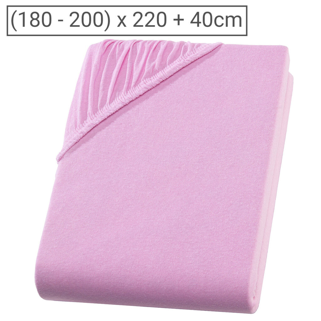 Wasser-/Boxspringbett Superb Qualitäts-Jersey Fixleintuch, rosa, 200 x 220 cm