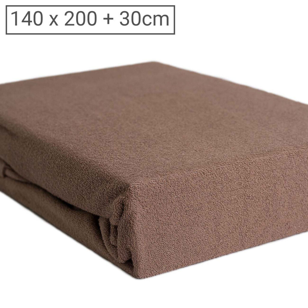 Doppelbett Luxus Frottee Fixleintuch, 80% Baumwolle, 20% Mikrofaser, nougat, 140 x 200 cm