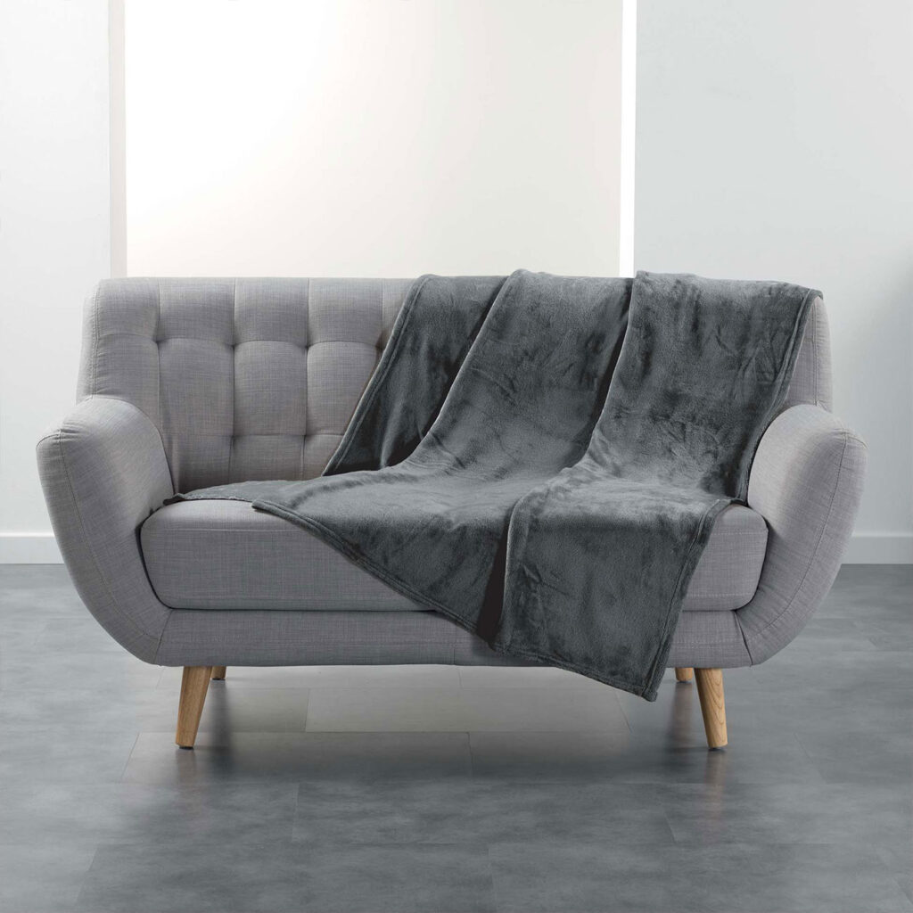 Couchdecke, grau, Kuscheldecke, 125 x 150 cm