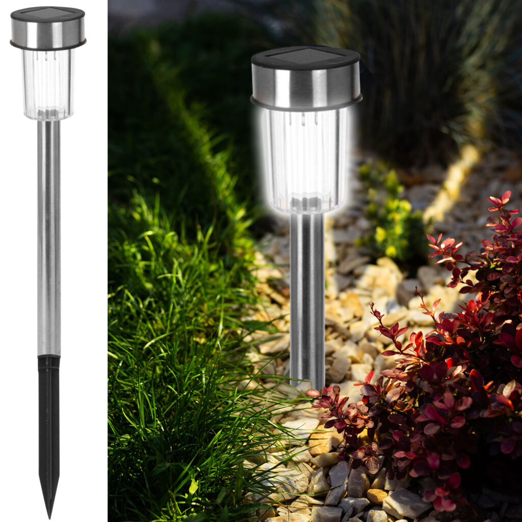 Solar-Gartenlampe mit Erdspiess, warm-weiss, 36.5 cm