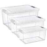 Vorratsbox-Set, 3-teilig, 9/16/30 Liter, transparent