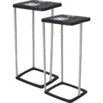 2er-Set Abfallsammler mit Deckel, 60 Liter