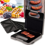 3in1 Sandwichmaker, Waffeleisen & Tischgrill, 780 W, taupe