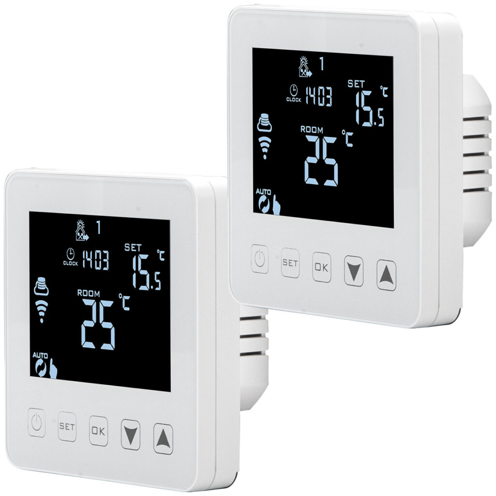 2er-Set WLAN-Thermostat für Fussboden Heizungen, Steuerung per App, Siri, Alexa & GA