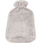 Wärmflasche mit flauschigem Plüsch-Bezug, 1,6 Liter, beige