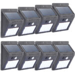 8er-Set Solar-LED-Wandleuchte mit Bewegungsmelder, 20 SMD LEDs