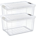 2er-Set Vorratsbox, 30 Liter, transparent
