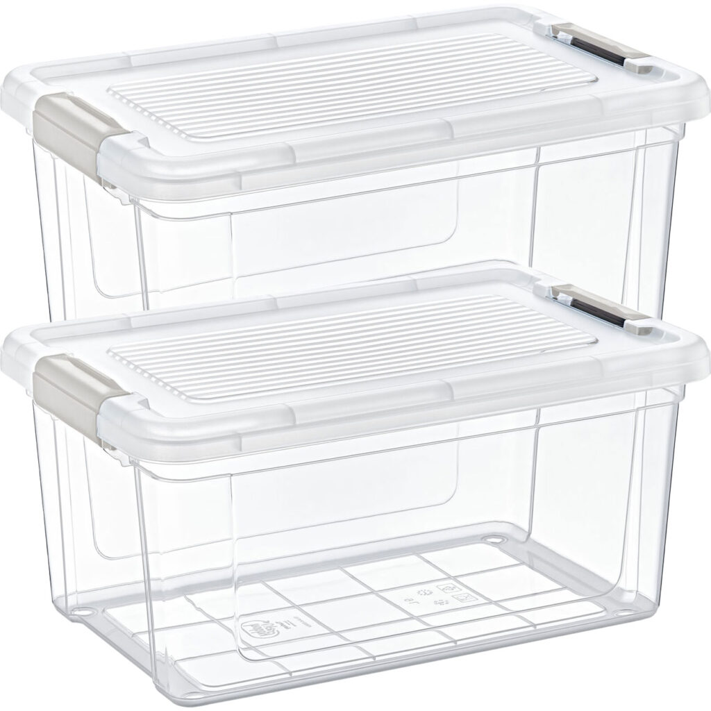 2er-Set Vorratsbox, 9 Liter, transparent