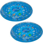 2er-Set Wasserspielmatte mit Spritzdüsen, Ø 90cm