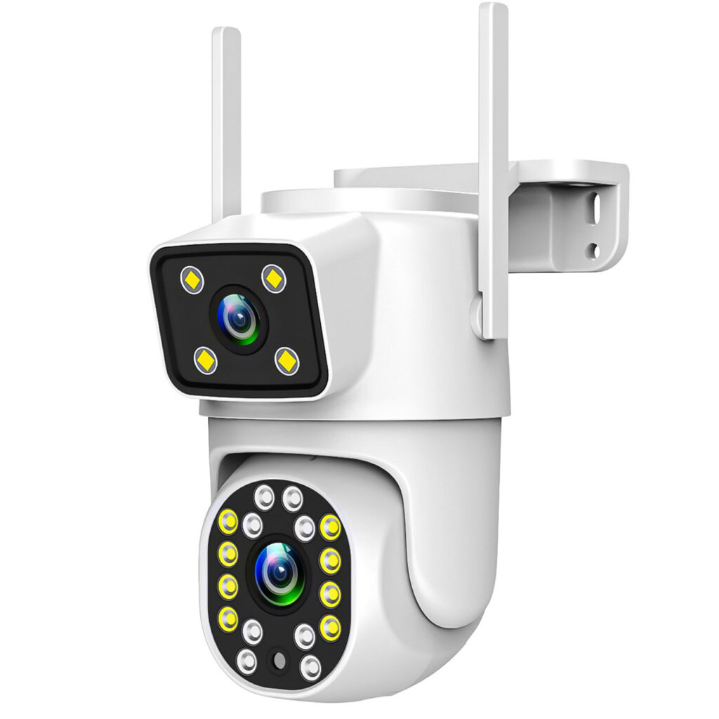 Dual Überwachungskamera Outdoor mit Infrarot-Nachtsicht, IP65