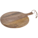 Schneidebrett aus Mangoholz, rund mit Griff, Ø 30 cm