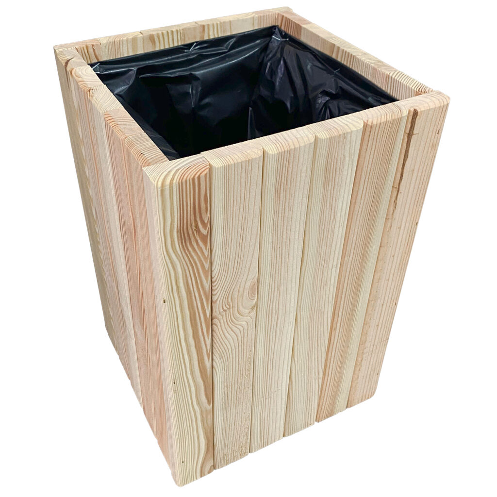 Blumenkasten aus Holz, Pflanzkübel mit Innenfolie, braun, 30 x 30 x 45 cm Blumenkasten aus Holz, Pflanzkübel mit Innenfolie, braun, 30 x 30 x 45 cm