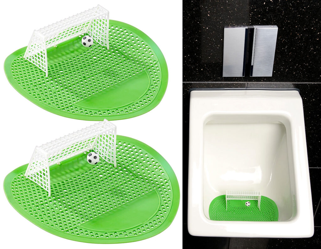 2er-Set Lustige Fussball-Urinal-Siebe, 18,5 x 19,5 cm, universell