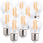 9er-Set LED-Filament-Lampen, G45, E27, 470 lm, 4 W, 2700 K, dimmbar