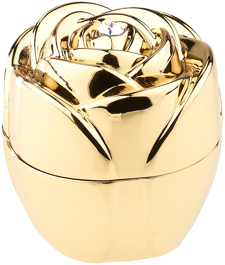 Ringschatulle Vergoldete Rose, mit Strass-Stein