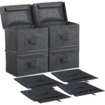 4er-Set kleine Aufbewahrungsboxen mit Deckel, faltbar, 25 x 15 x 15 cm