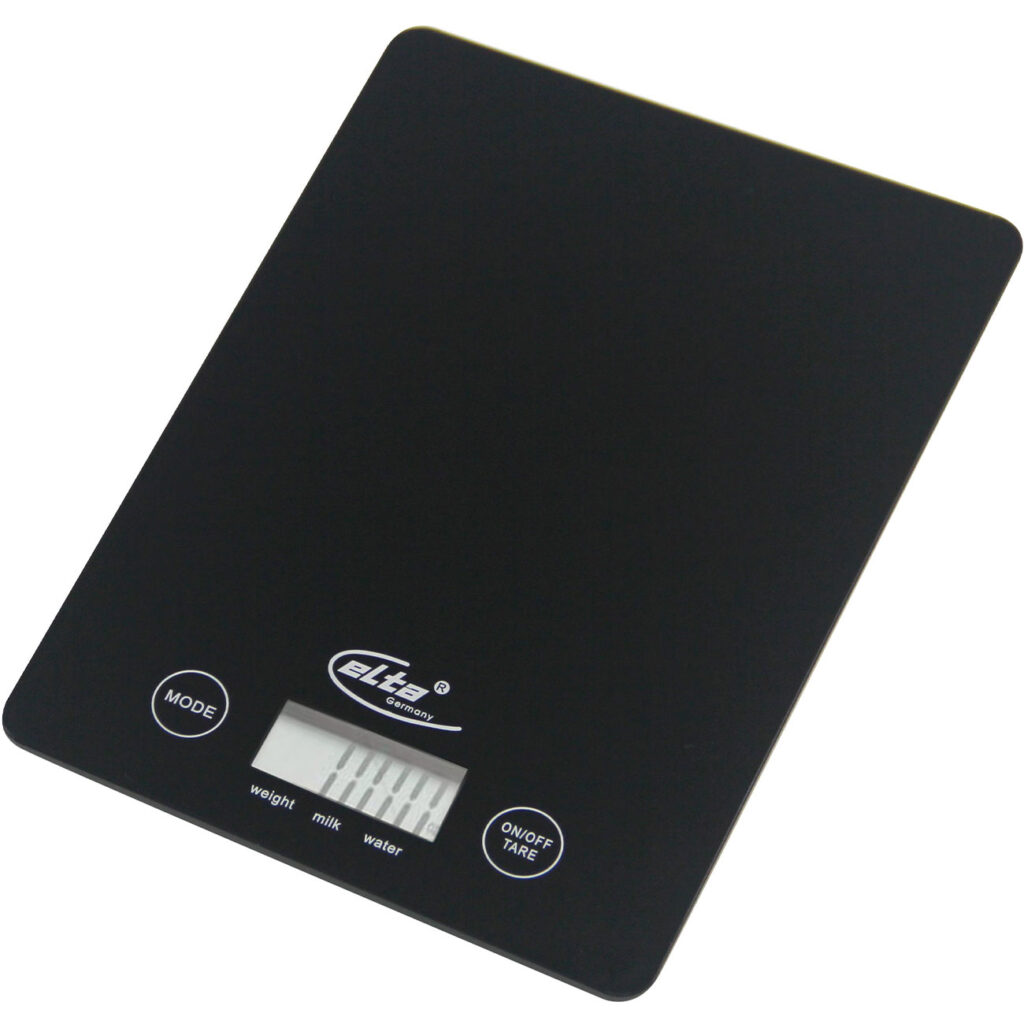 Digitalwaage, Touchscreen, Hartglas, edles schwarz, bis 5kg