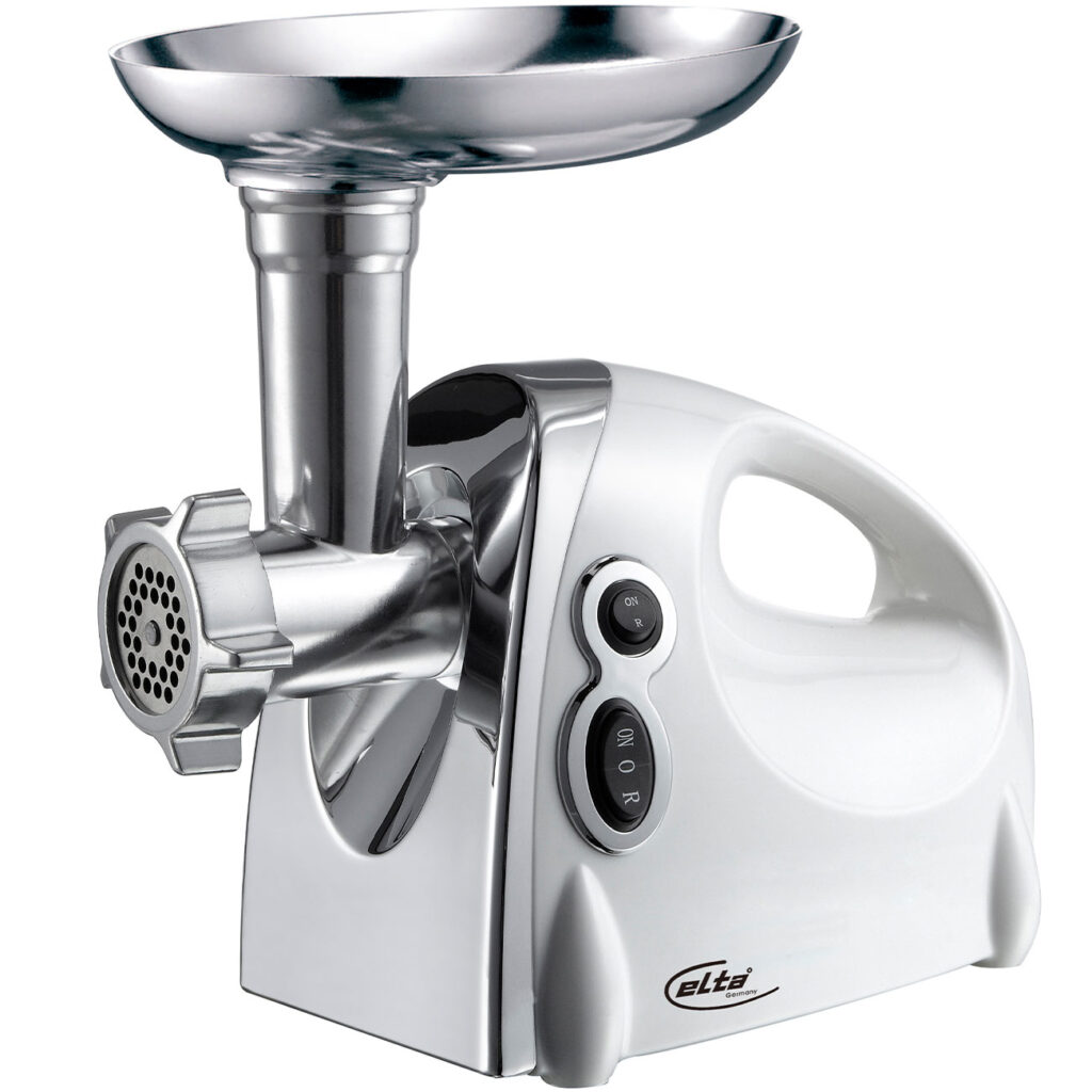 Elektrischer Fleischwolf, 1200W, silber-weiss Elektrischer Fleischwolf, 1200W, silber-weiss