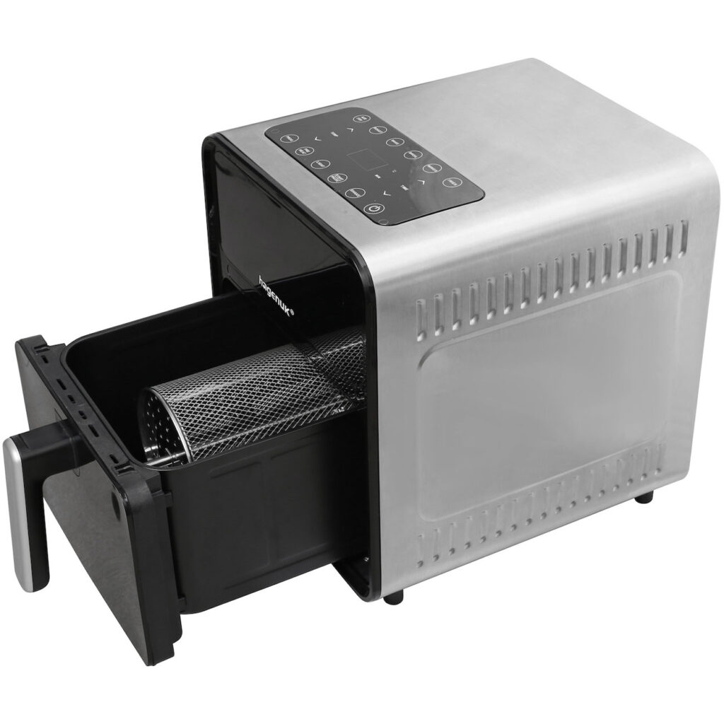 Heissluftfritteuse mit Edelstahl-Drehkorb, 1650 Watt, 8 Liter