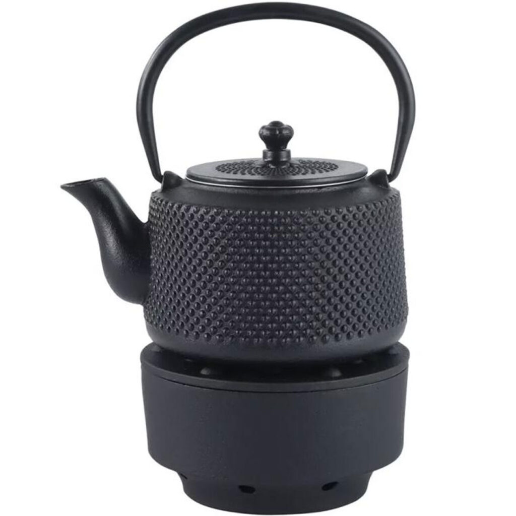 Teekanne mit Rechaud aus Gusseisen, schwarz Teekanne mit Rechaud aus Gusseisen, schwarz